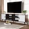 Baxton Studio Quinn White and Walnut Finished 2-Door Wood TV Stand 159-9861 - alternate 8